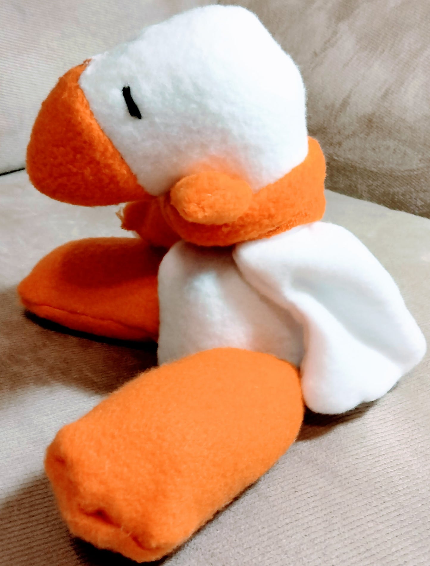 Duck rattle-  Small. Stuffed Animal.