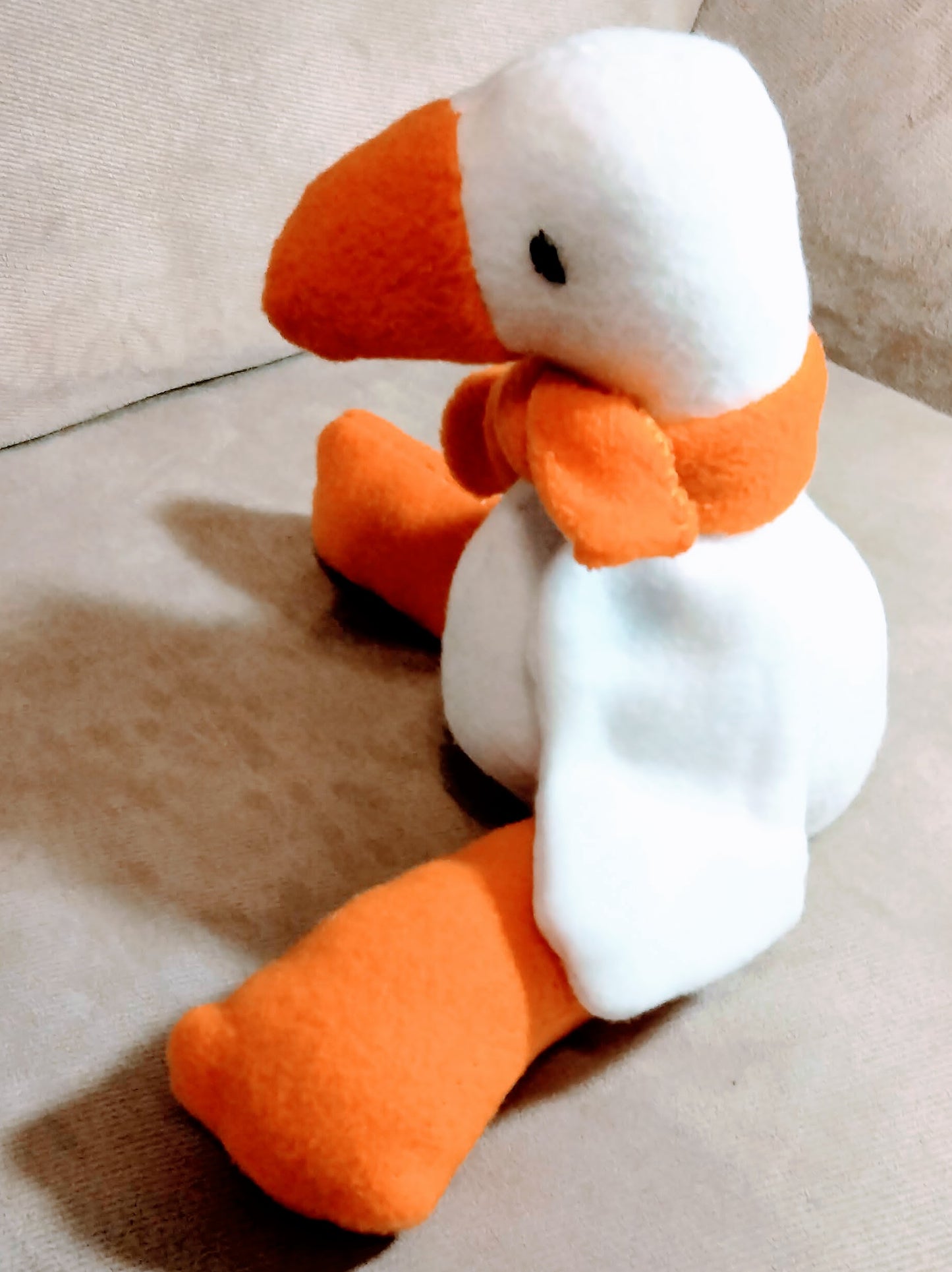 Duck rattle-  Small. Stuffed Animal.